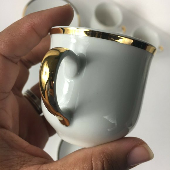 Set Of 4 Cups And Saucers Southington by Baum Fine China Jasmine in Box - Picture 7 of 8